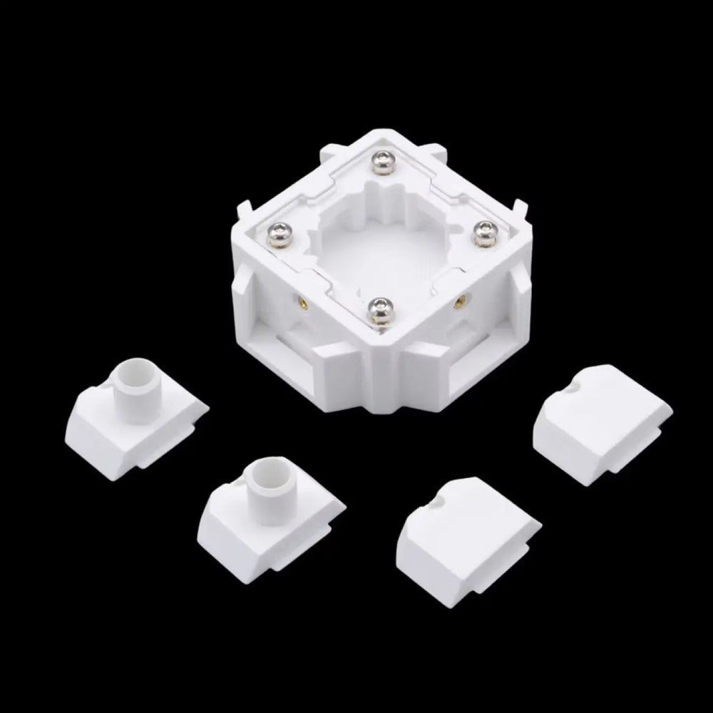 Four-way ant nest connector with interchangeable ports