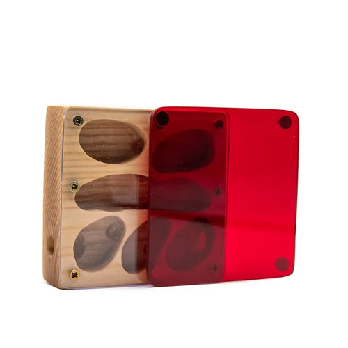 Boxhead wooden ant nest with carved nesting chambers