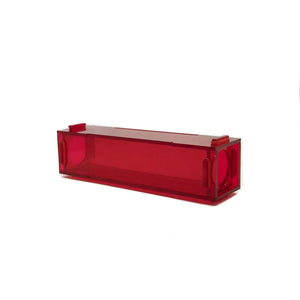 Red acrylic ant nursery tube hide in several views