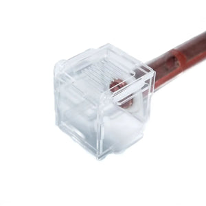 Glass ant nursery tube with a red connector