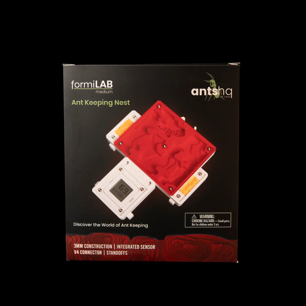 FormiLAB medium ant nest with red acrylic nesting chambers