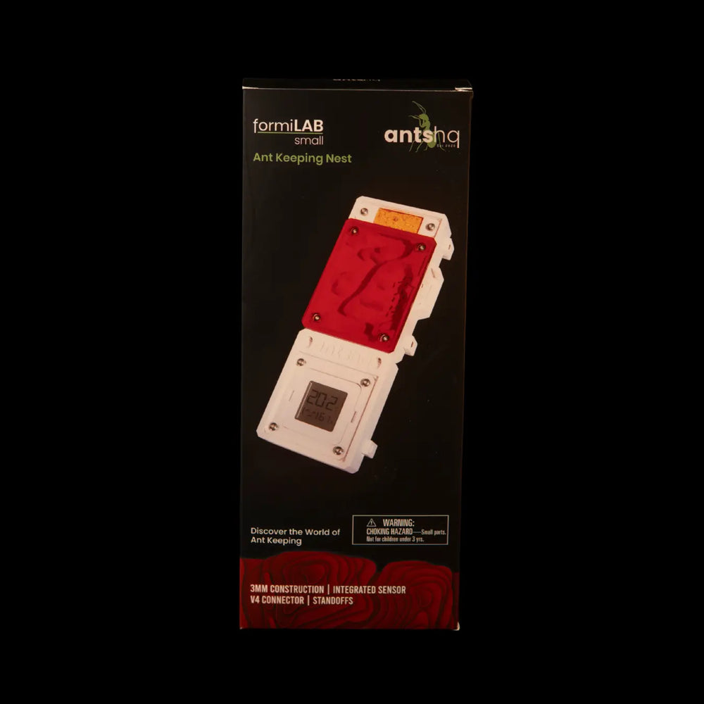 FormiLAB small ant nest with red acrylic chambers and accessories
