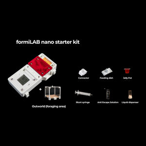 FormiLAB Nano ant nest with red acrylic nesting chambers