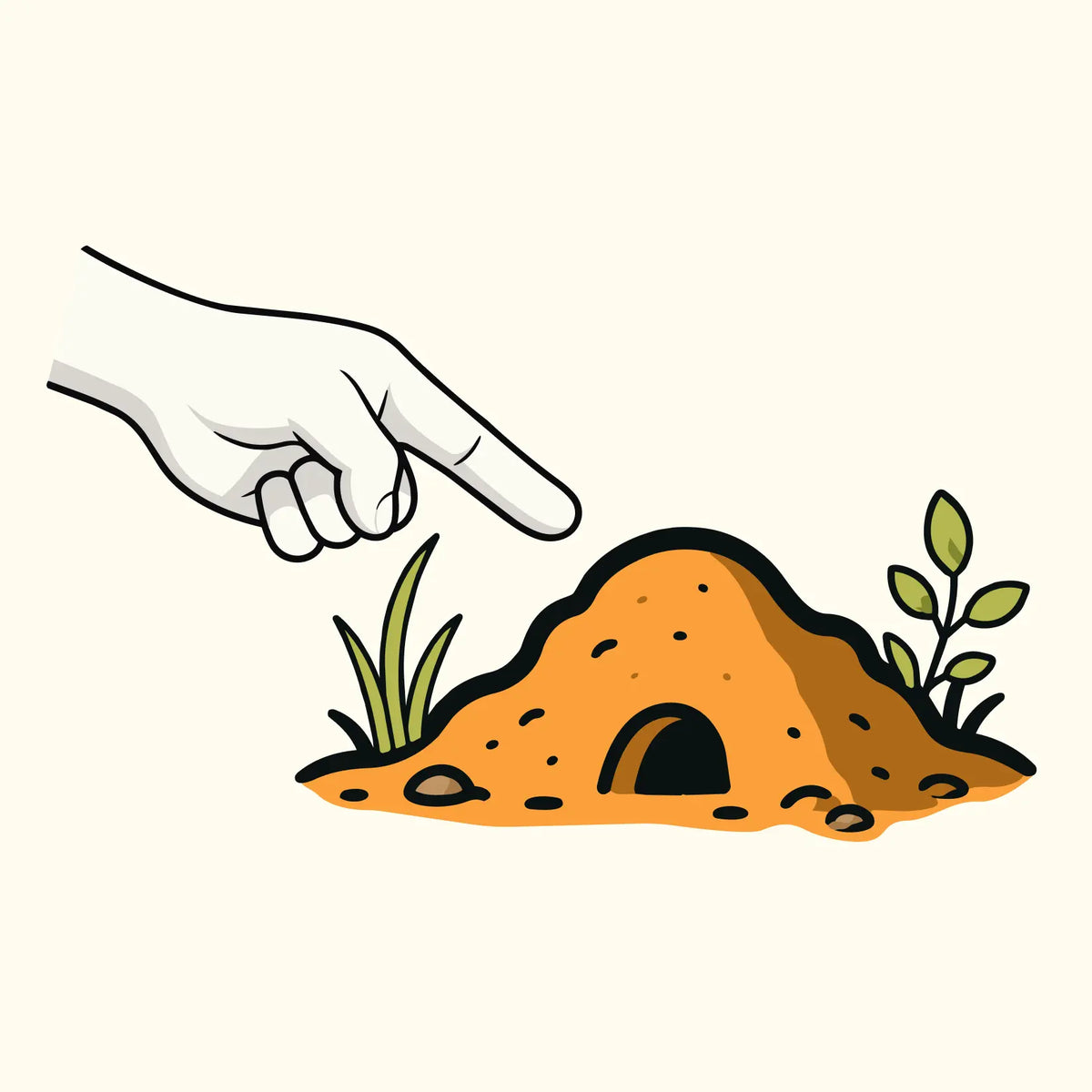 Illustration of choosing a nest for a new ant colony