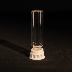 Ant nectar dispenser in a clear tube with white base